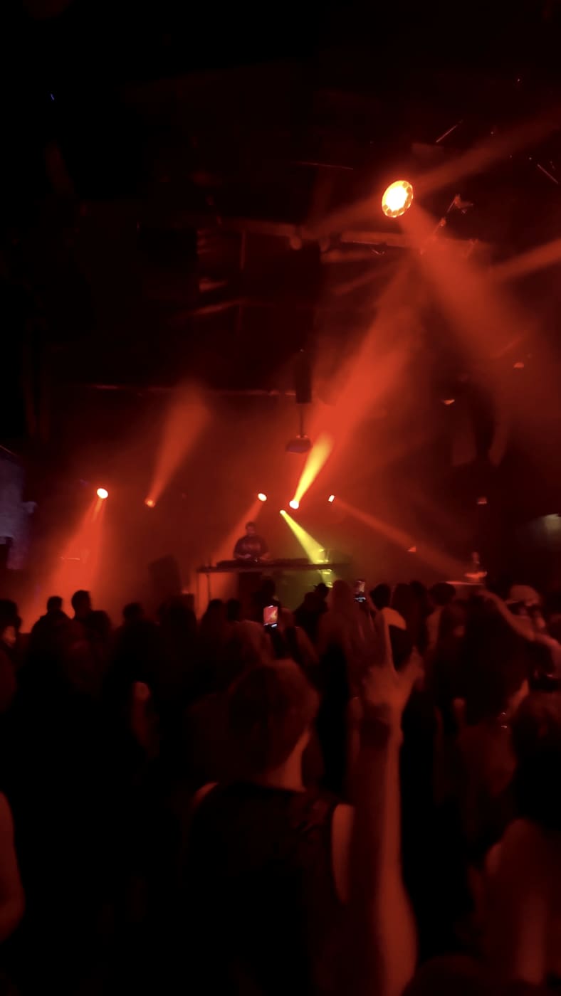 TWONSKi at the decks under red beams at Webster Hall
